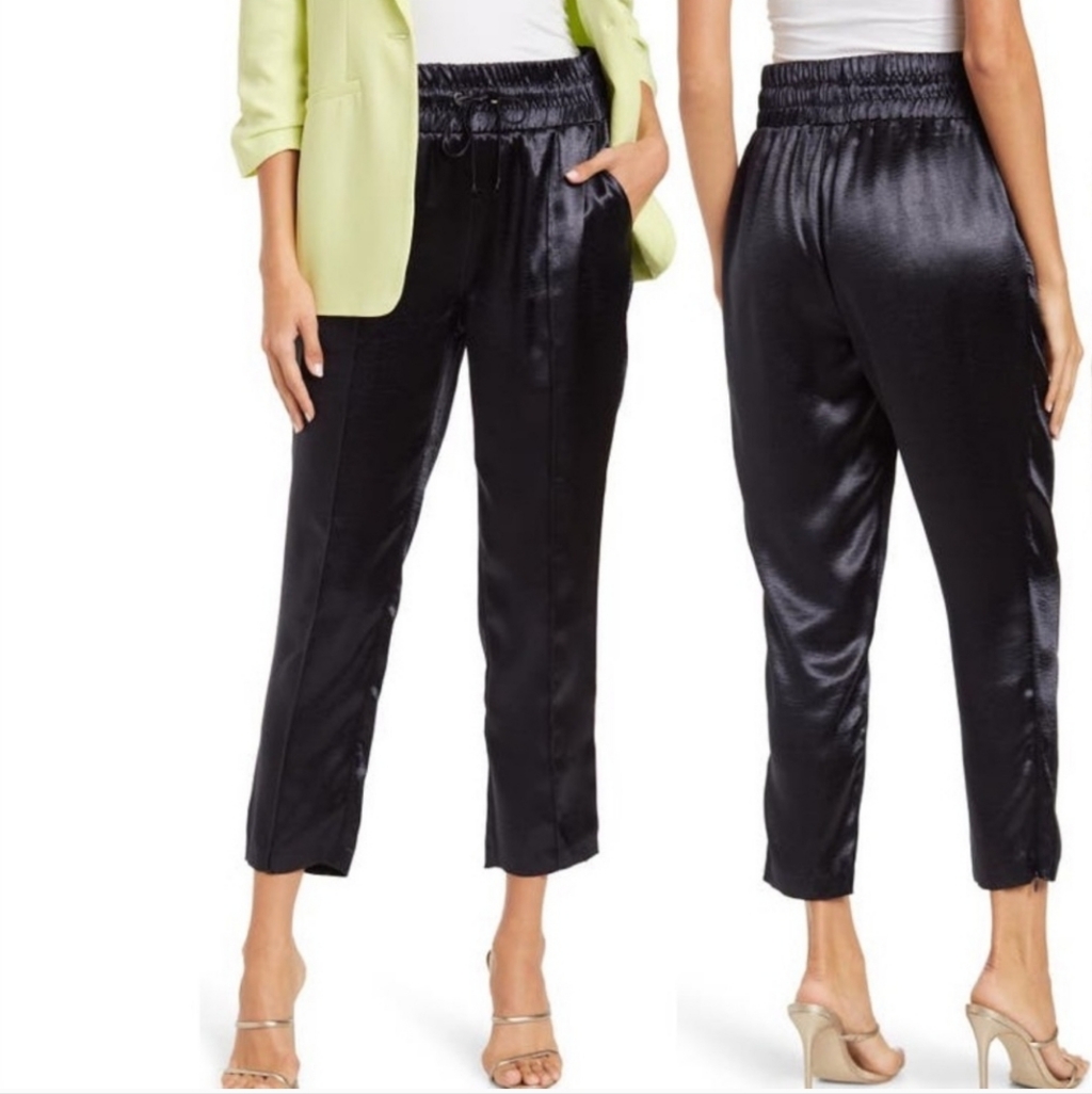 Cinq A Sept Adalie Satin Ankle Pants Size Large Nwt $325 Drawstring Waist